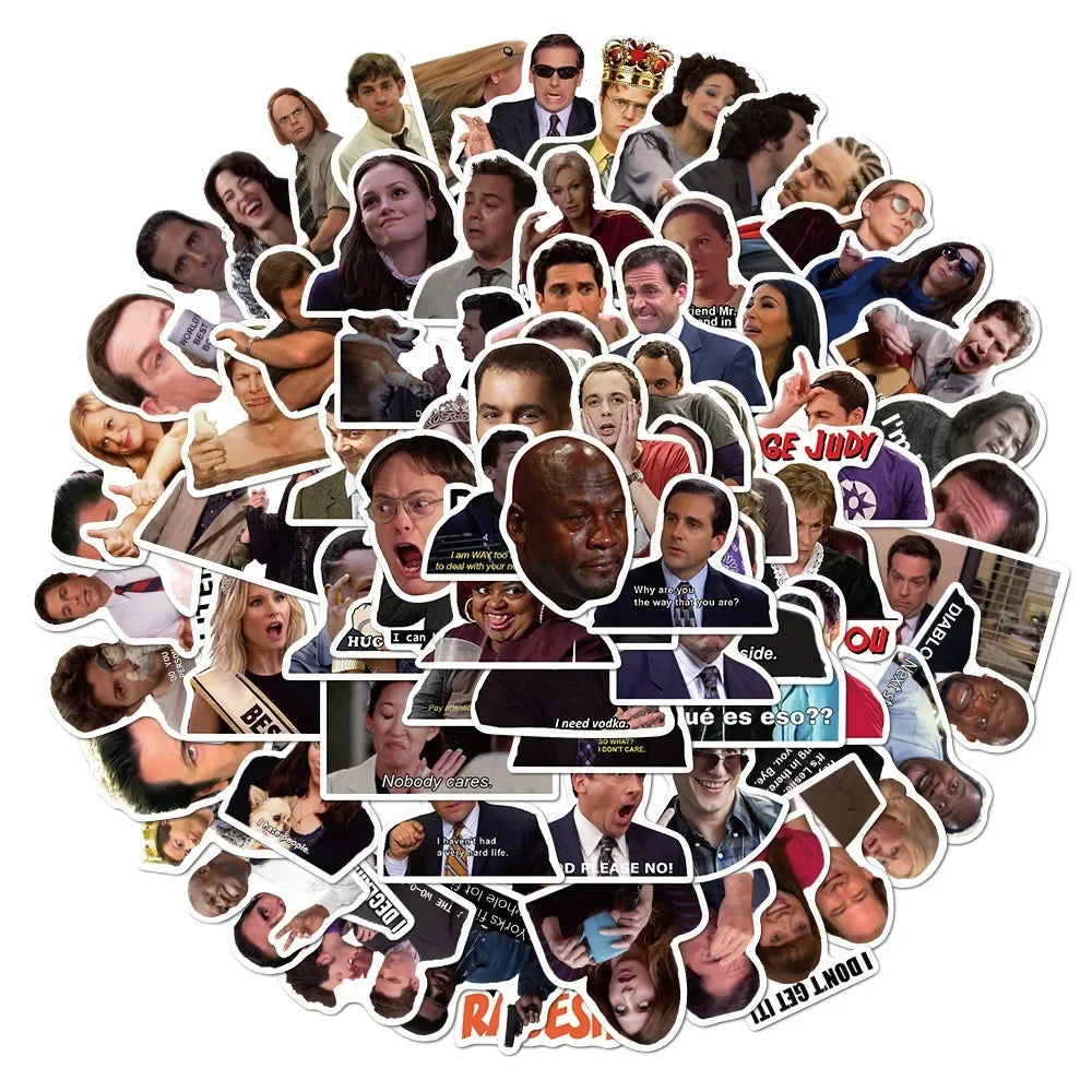 50 OR 100 STICKERS OF ICONIC TV MOMENTS & MEME MAYHEM