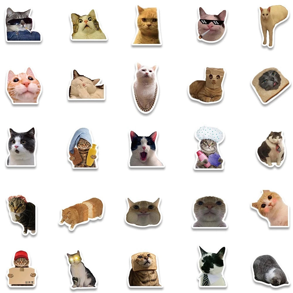 2024 MOST POPULAR CATS & DOGS MEME STICKERS - 50 OR 100 PCS