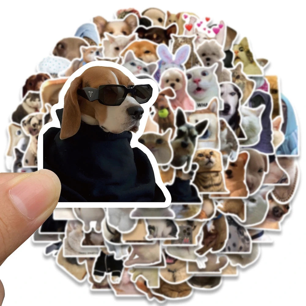 2024 MOST POPULAR CATS & DOGS MEME STICKERS - 50 OR 100 PCS