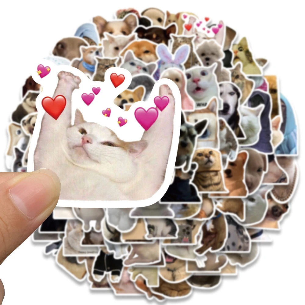 2024 MOST POPULAR CATS & DOGS MEME STICKERS - 50 OR 100 PCS